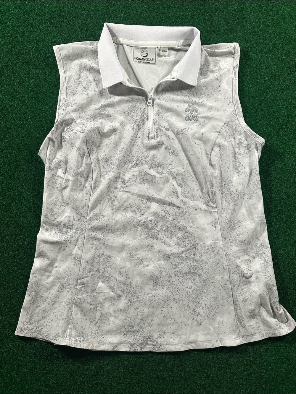Women's Foray Golf White/Gray Sleeveless Polo Top